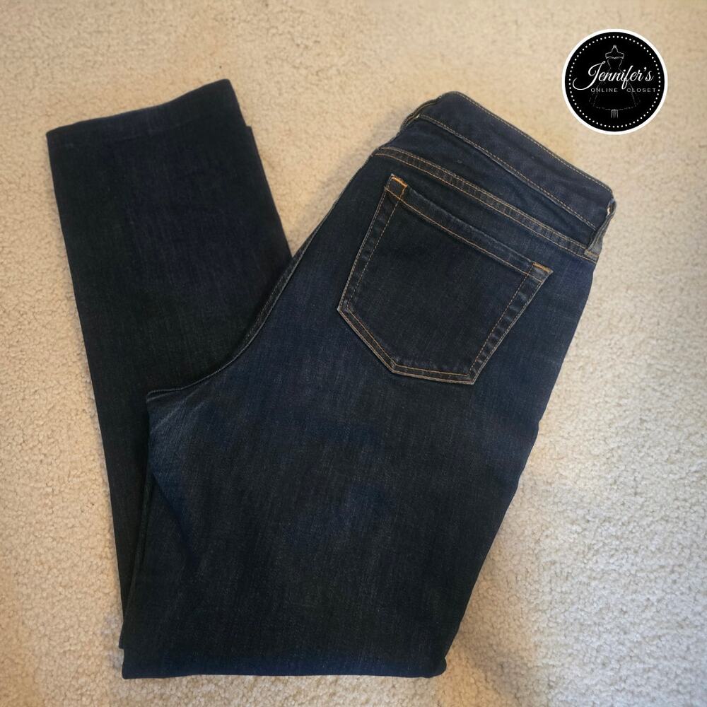 Liz Claiborne "Jackie" Dark Blue Denim Mid-Rise Straight Leg Jeans Size 12